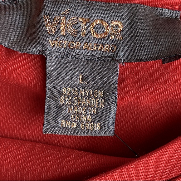 VICTOR ALFARO SHELL TANK TOP CAMI ROMANTIC GLAM HOLIDAY BASIC Red L - Picture 6 of 7